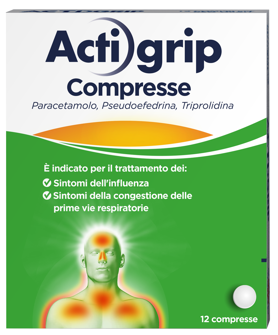 Actigrip 2,5 mg/ 60 mg/ 500 mg compresse