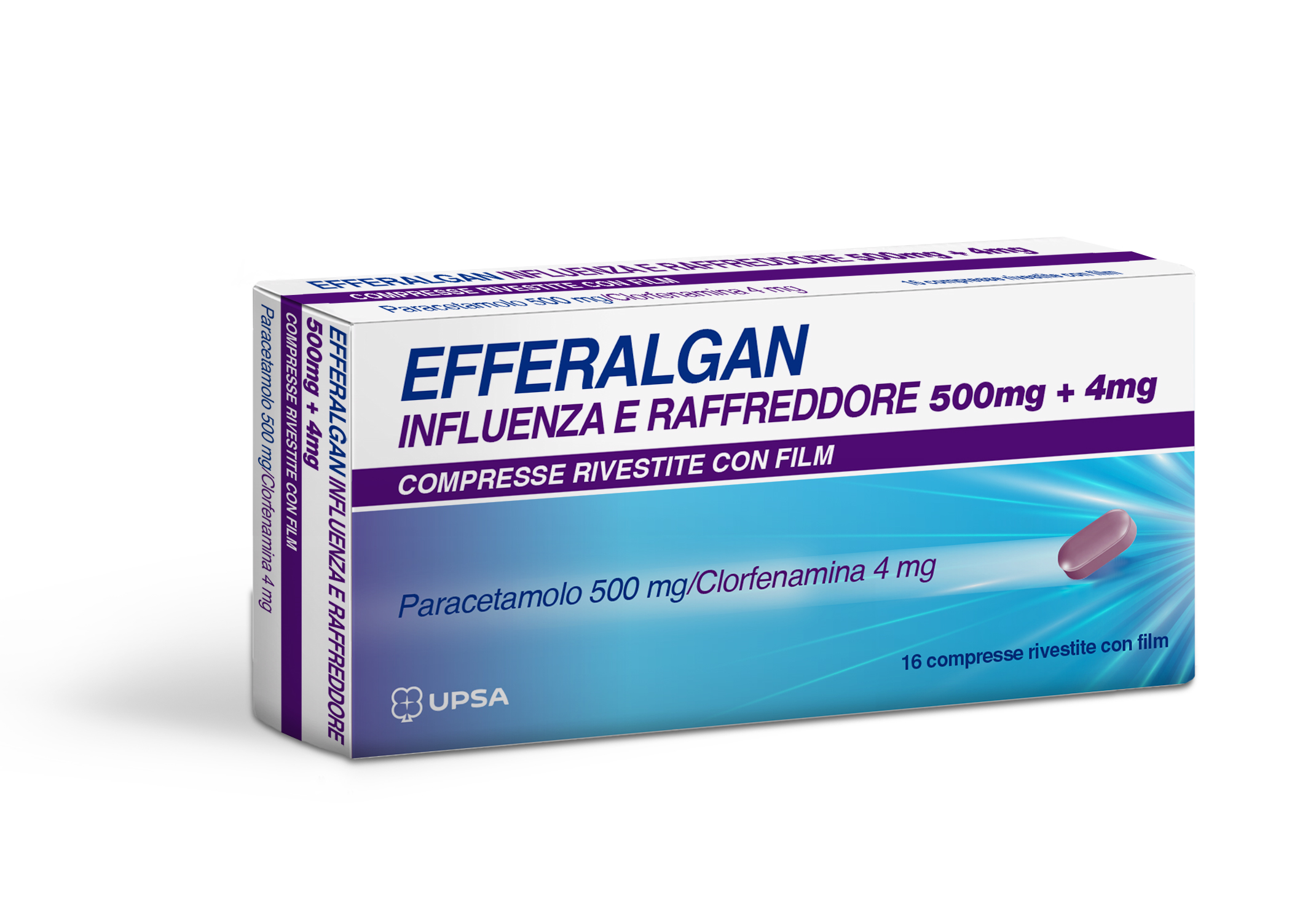 Efferalgan influenza e raffreddore 500 mg + 4 mg compresse rivestite con film