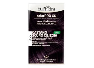 Euphidra colorpro xd 355 castano scuro ciliegia gel colorante capelli in flacone + attivante + balsamo + guanti