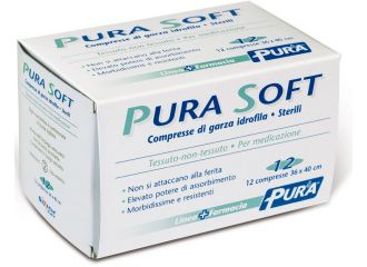 Garza in tessuto non tessuto pura soft 36x40cm 12 pezzi