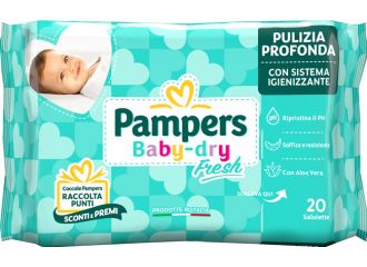 Salviettine umidificate pampers baby fresh 30% + consistente 20 pezzi