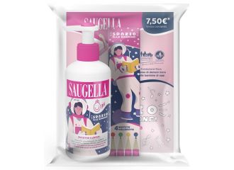 Saugella girl + gadget promozione costituita da un bundle composto da prodotto girl 200 ml + in omaggio matite colorate