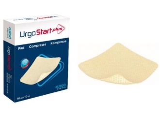 Medicazione idro-detergente fibre poliassorbenti gelificanti urgostart plus pad 10x10 cm 10 pezzi