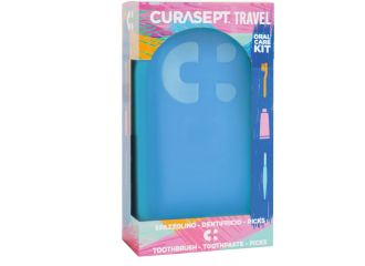 Curasept travel blu 1 spazzolino + 1 dentifricio 20 ml + 3 picks