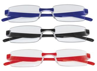 Occhiale da lettura twins silver triple rosso blu nero +3,00