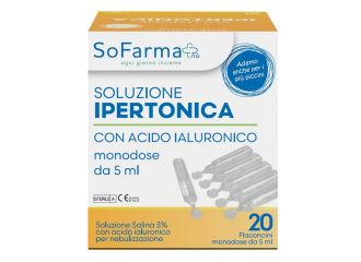 Soluzione ipertonica 3% acido ialuronico 20 flaconi 5 ml sofarmapiu'