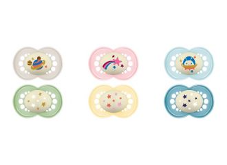 Mam succhietto original night 6+ mesi silicone 2 pezzi