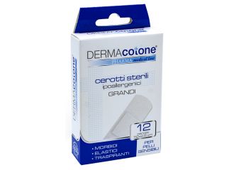 Cerotto sterile ipoallergenico dermacotone grande 7,2x2,5 cm 12 pezzi