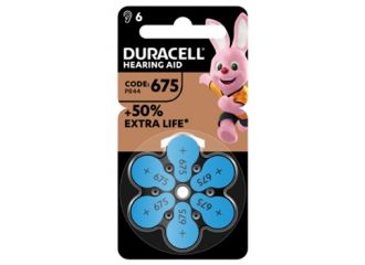 Duracell easy tab 675 blu batteria per apparecchio acustico 6 pezzi