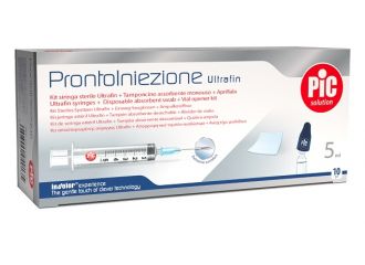 Prontoiniezione ultrafin kit siringa sterile 5 ml gauge 23 10 pezzi + tamponcino assorbente monouso + aprifiala