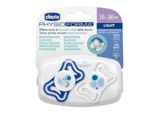 Chicco succhietto light blu silicone 16-36m 2 pezzi