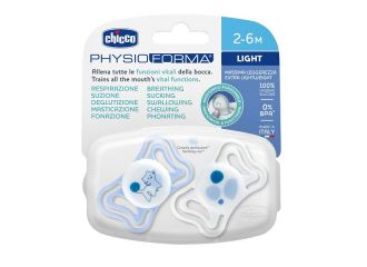 Chicco succhietto light blu silicone 2-6m 2 pezzi