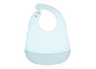 Chicco easy roll bib bavaglino in silicone con tasca azzurro