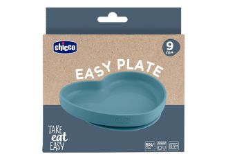 Chicco piatto cuore in silicone azzurro 9m+