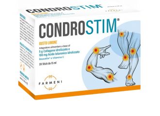 Condrostim 20 stics da 15 ml gusto limone con zucchero con edulcorante senza glutine senza lattosio