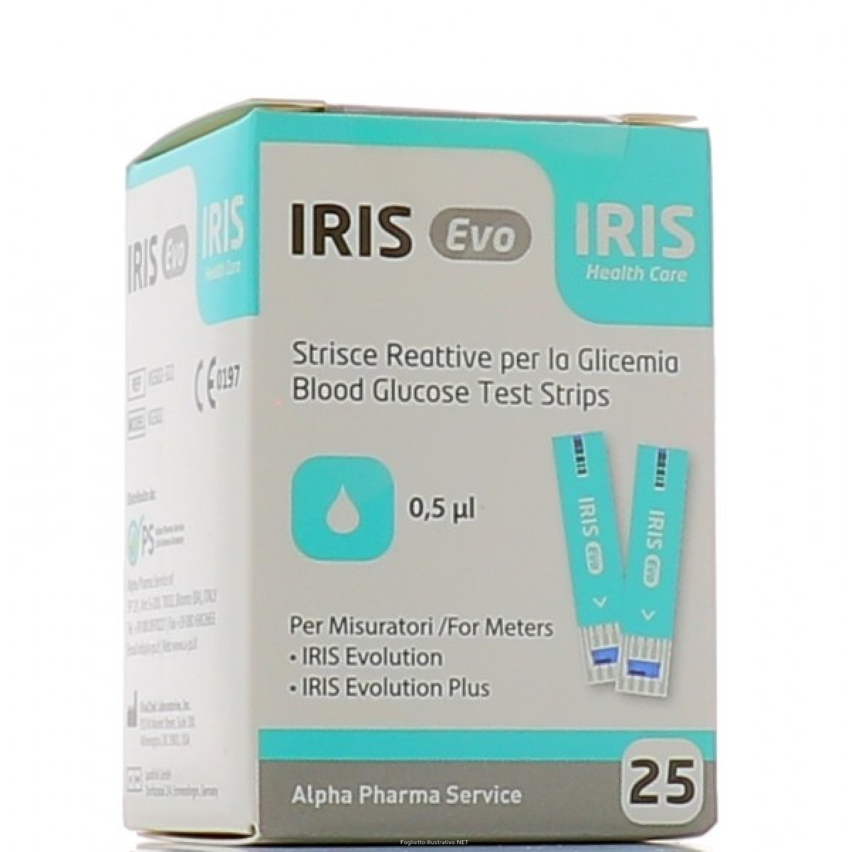 Strisce misurazione glicemia iris evo 25 pezzi
