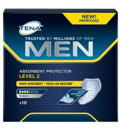 Tena men level 2 pannolone assorbente sagomato maschile 10 pezzi